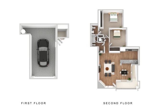 2 bed 1.5 bath 282 floor plan